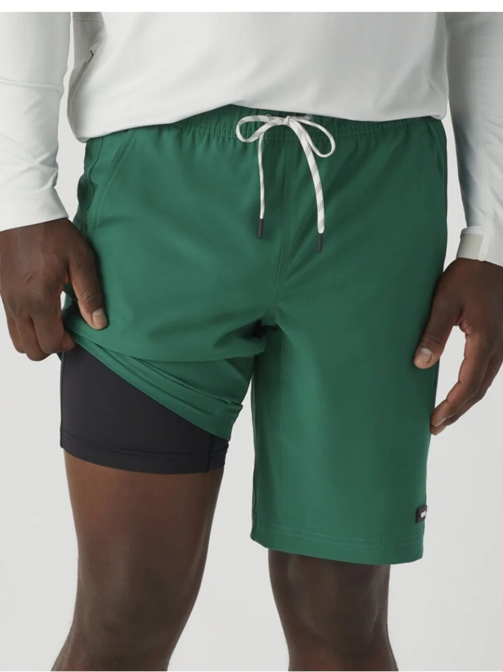 Duluth Trading Co Black Men's Swim Trunks with White Drawstring